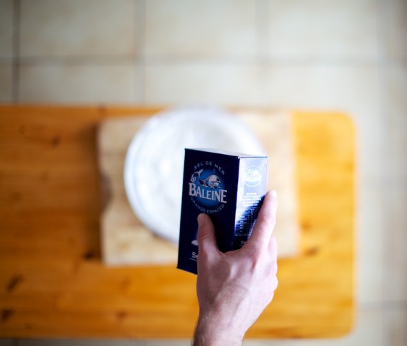 After the sponge has started to activate (it will start to get nice and bubbly on the surface - it depends on the warmth of the place you let it rest), the rest of the ingredients need to be added. Salt...