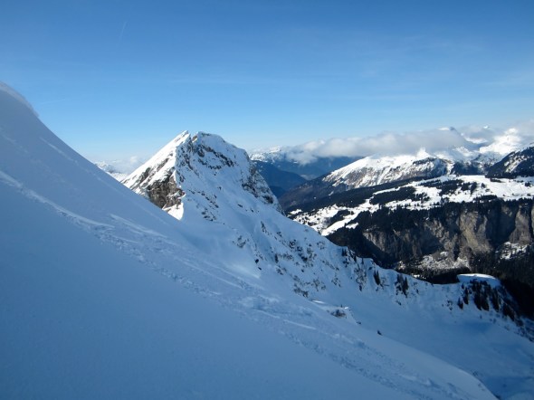 Addy B rides away in a cloud of powder