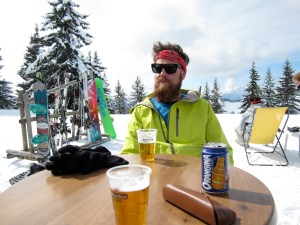 Sunny beers in a non-wiffy area of the outside bar.
