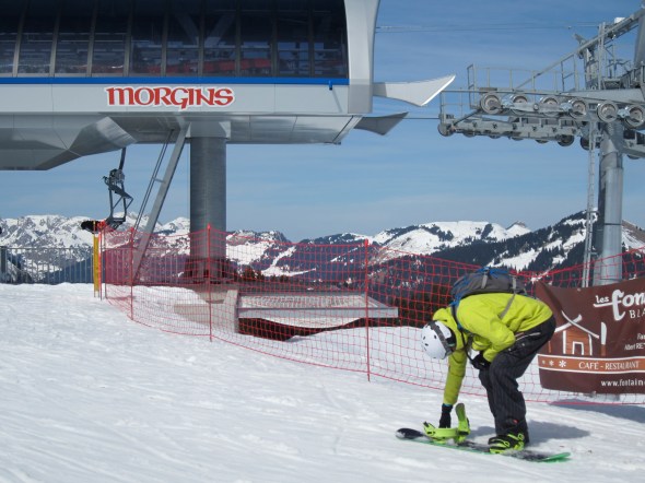 Strapping in at the top of Morgins