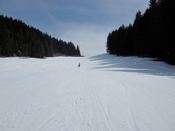 Rob enjoying the walk up Piste La Savine - La Chèvrerie