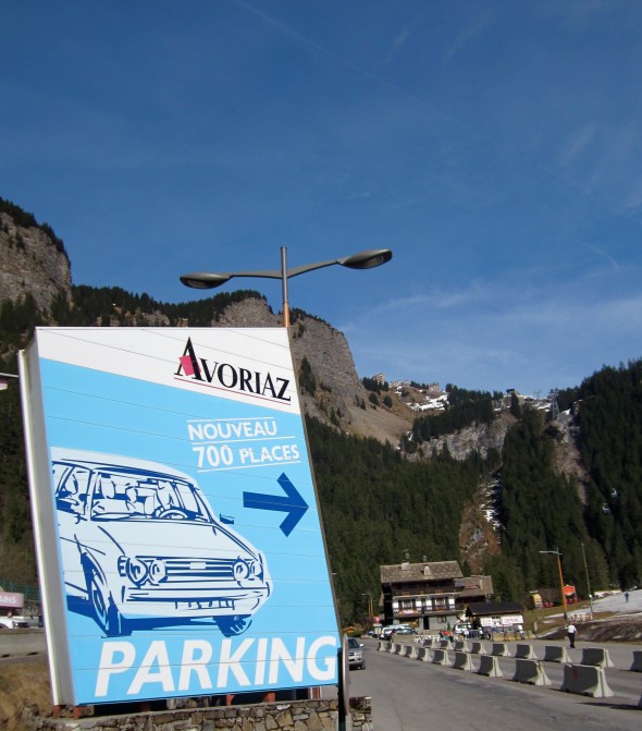 Avoriaz - Our home run and the Prodain Telecabin (and new parking places for old cars)