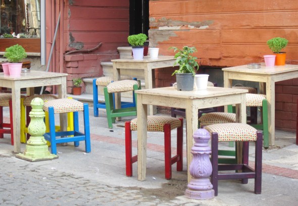 Chairs waiting for the chay drinkers to return from work