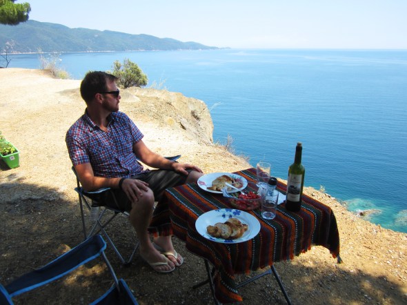 Lunch stop on the first peninsular. Bruschetta on fried bread.