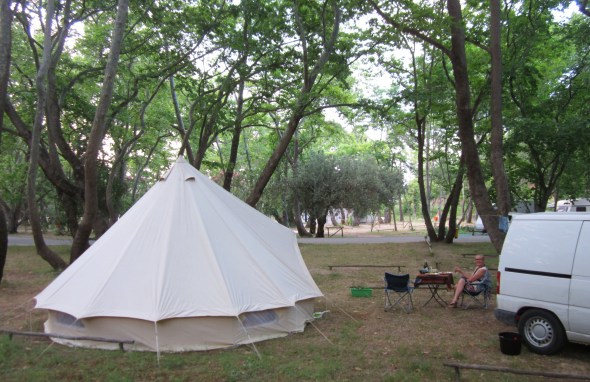 Setting up our camp spot... It was nice and quiet to allow us to take up several spots.